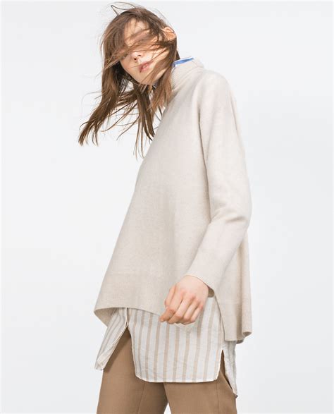 oversized yarn sweater zara.